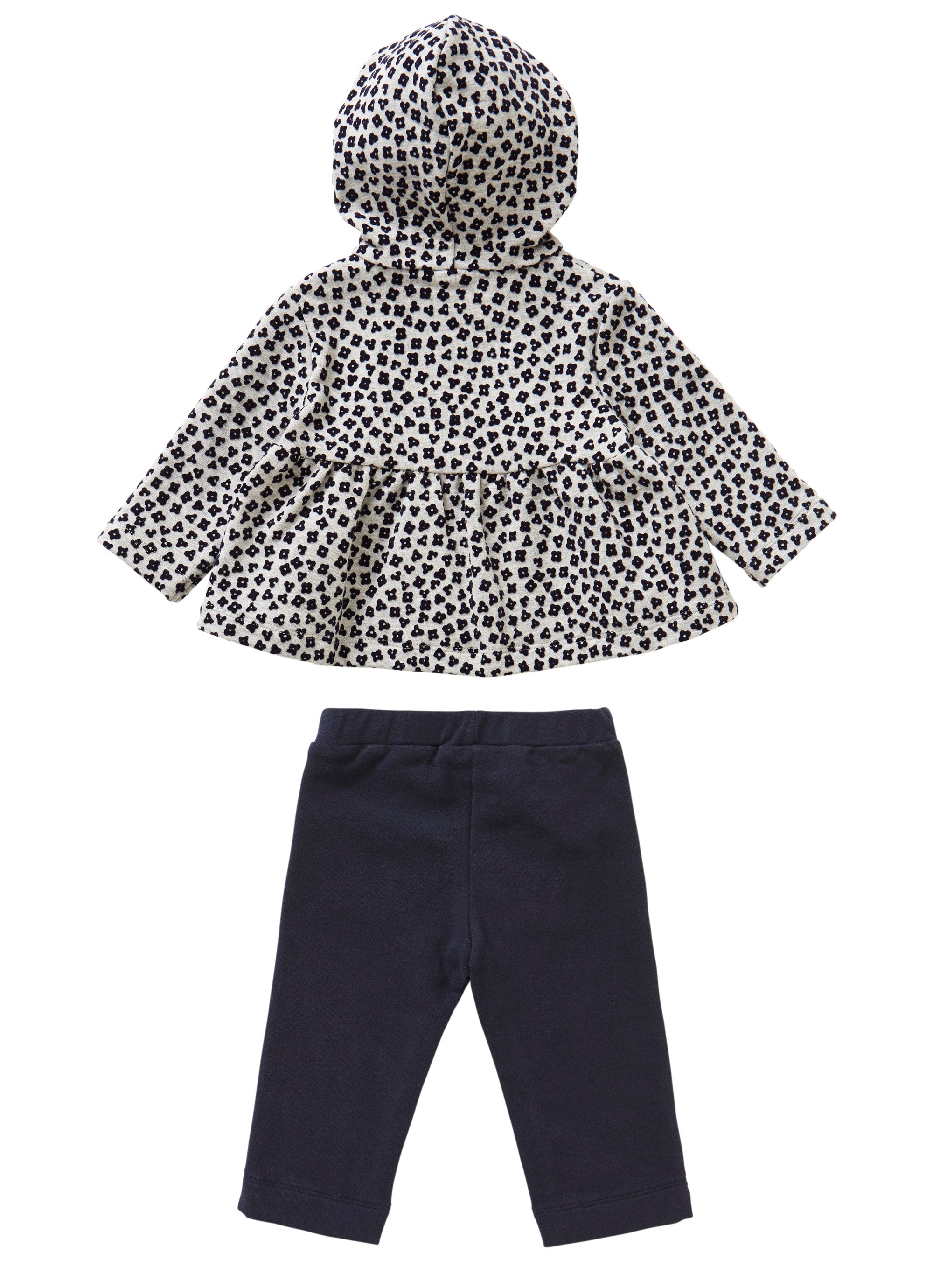 Cotton outfit with floral pattern - blue