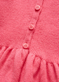 Pink wool cardigan with tulip sleeves