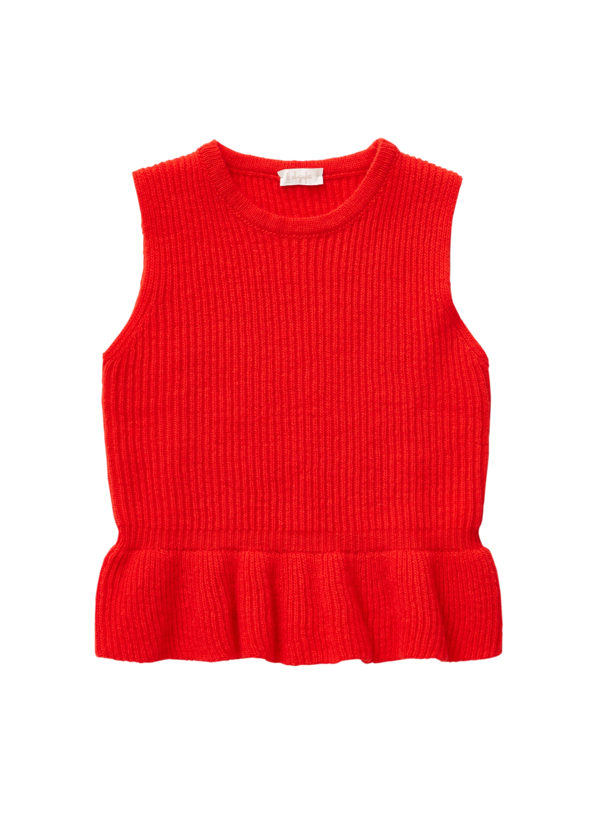 Tricot vest with ruffle