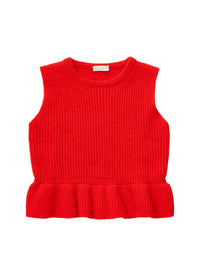 Tricot Vest With Ruffle
