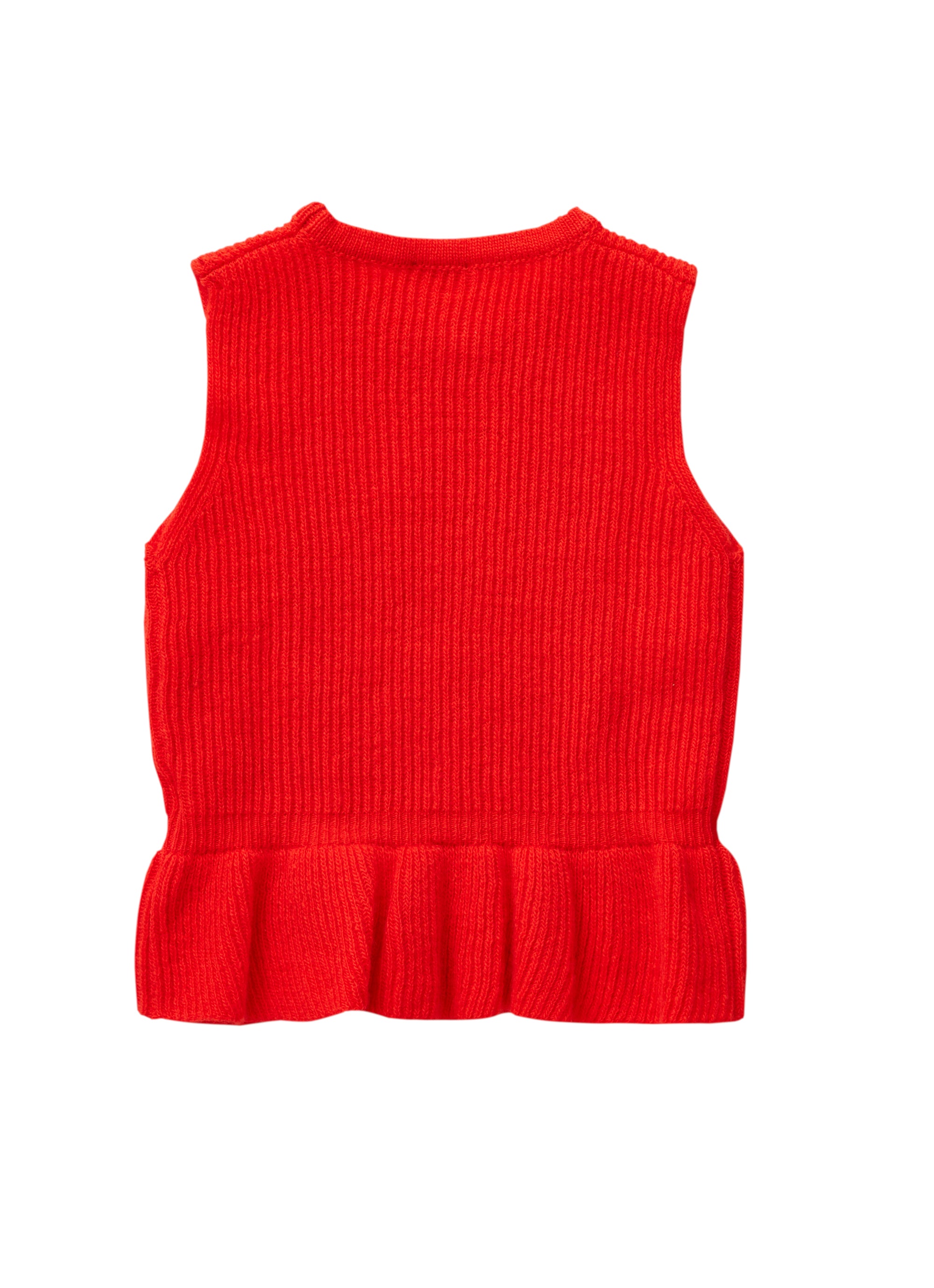 Tricot vest with ruffle
