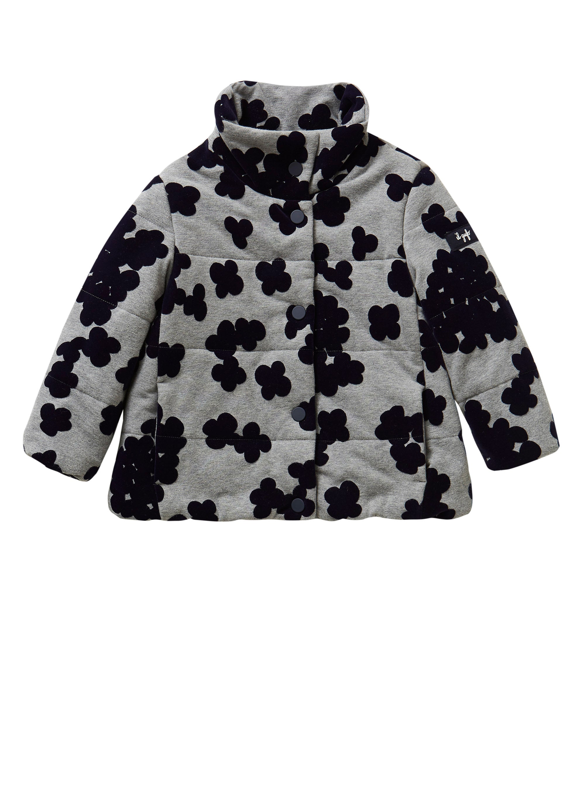 Jacket with blue flocked flowers