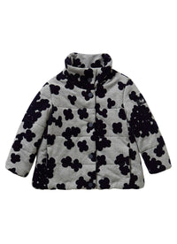 Jacket With Blue Flocked Flowers