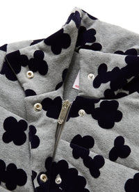 Jacket with blue flocked flowers