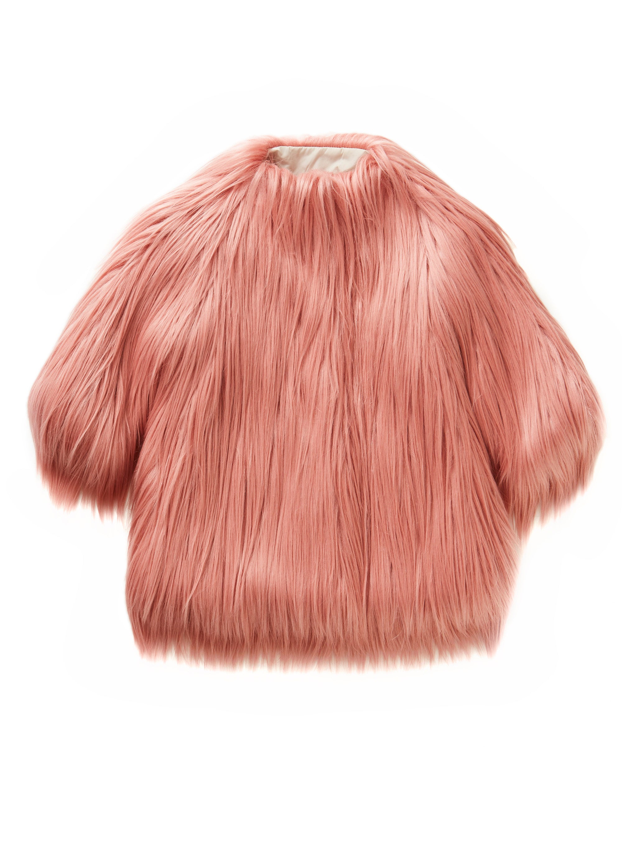 Faux monkey fur overcoat