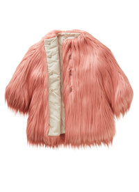 Faux monkey fur overcoat