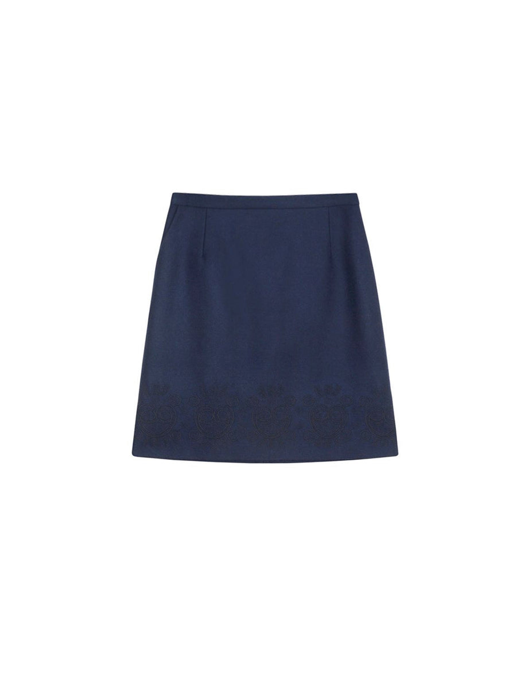 1qty RELIQUAT 0€ 0%  / Jupe Sophia en laine -  Blue Navy