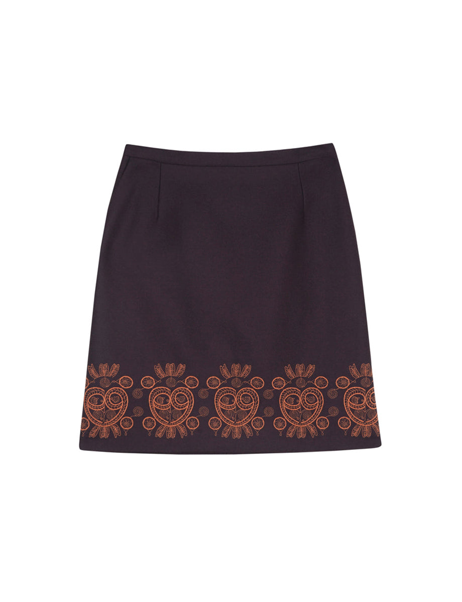 2qty RELIQUAT 0€ 0%  / Jupe Sophia en laine -  Brown Deep