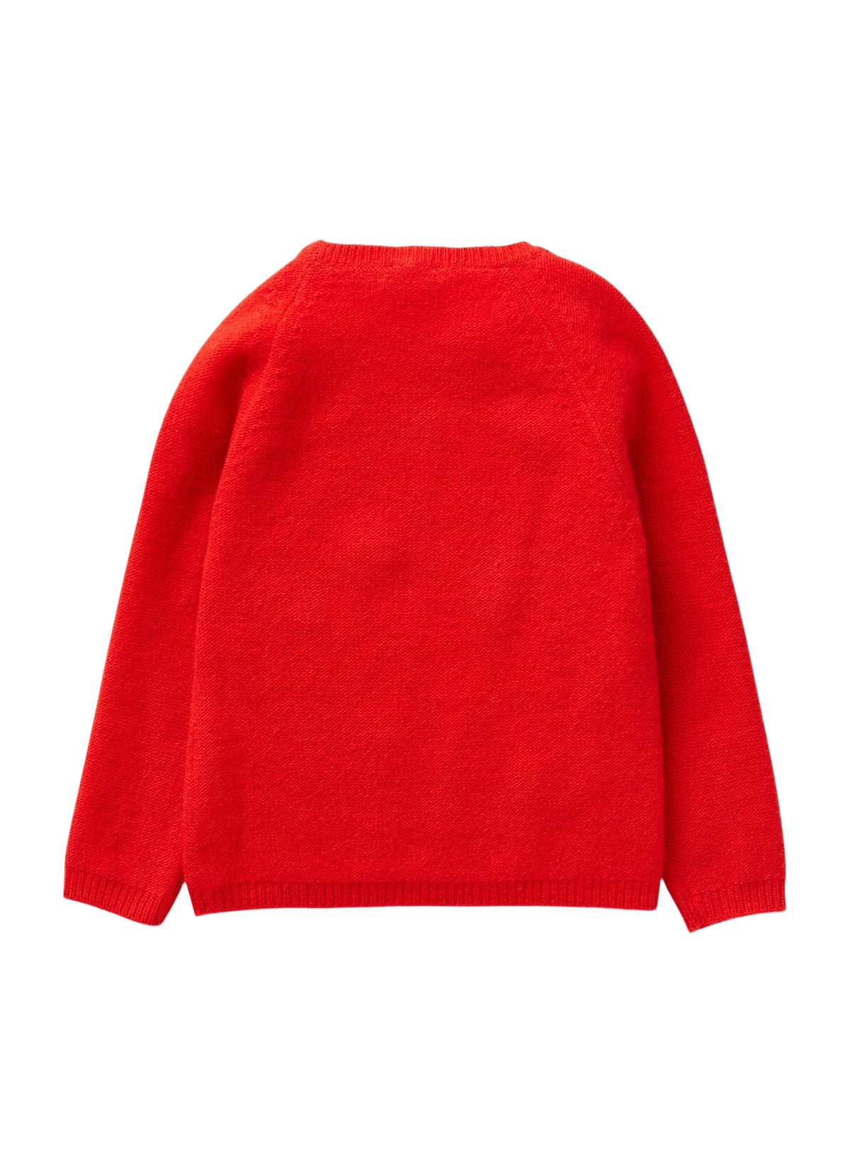 Red Tricot Jumper With Coloured Pom-Poms