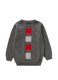Grey Sweater With Geometric Pattern