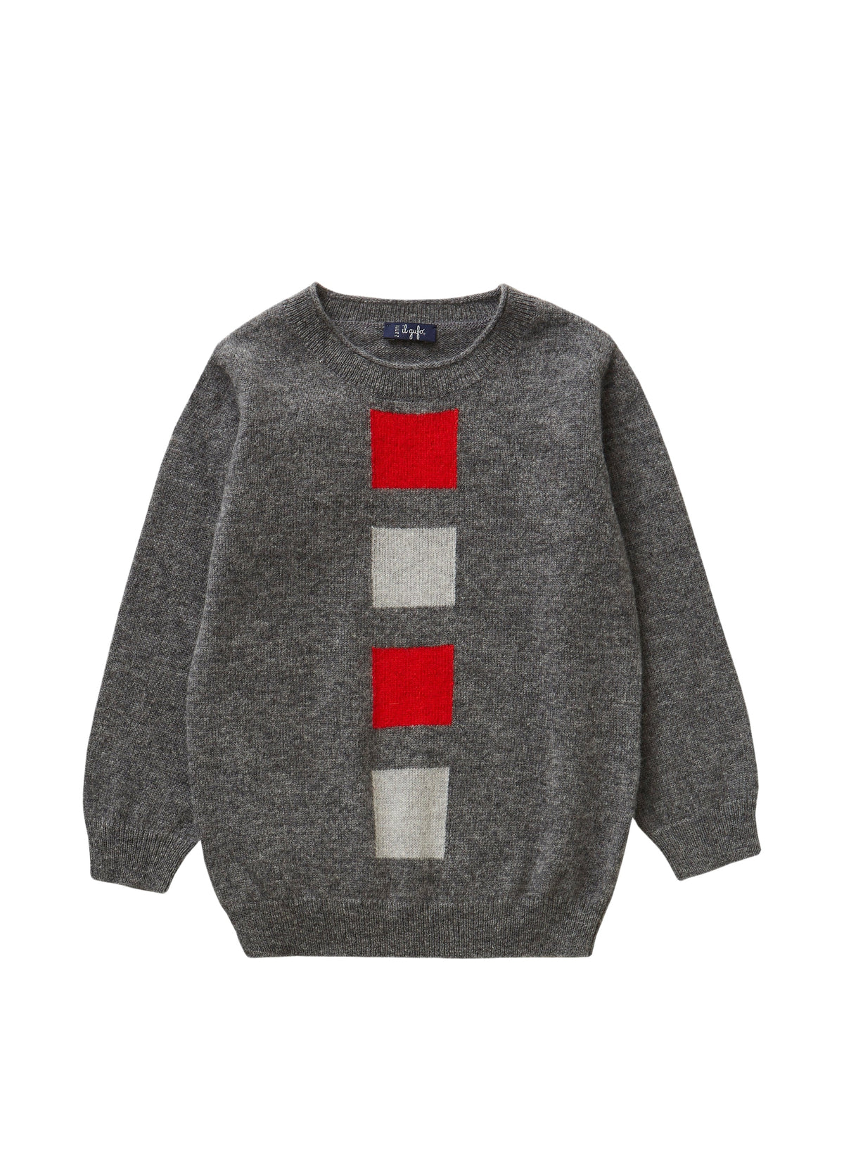 Grey Sweater With Geometric Pattern