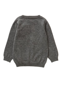 Grey sweater with geometric pattern