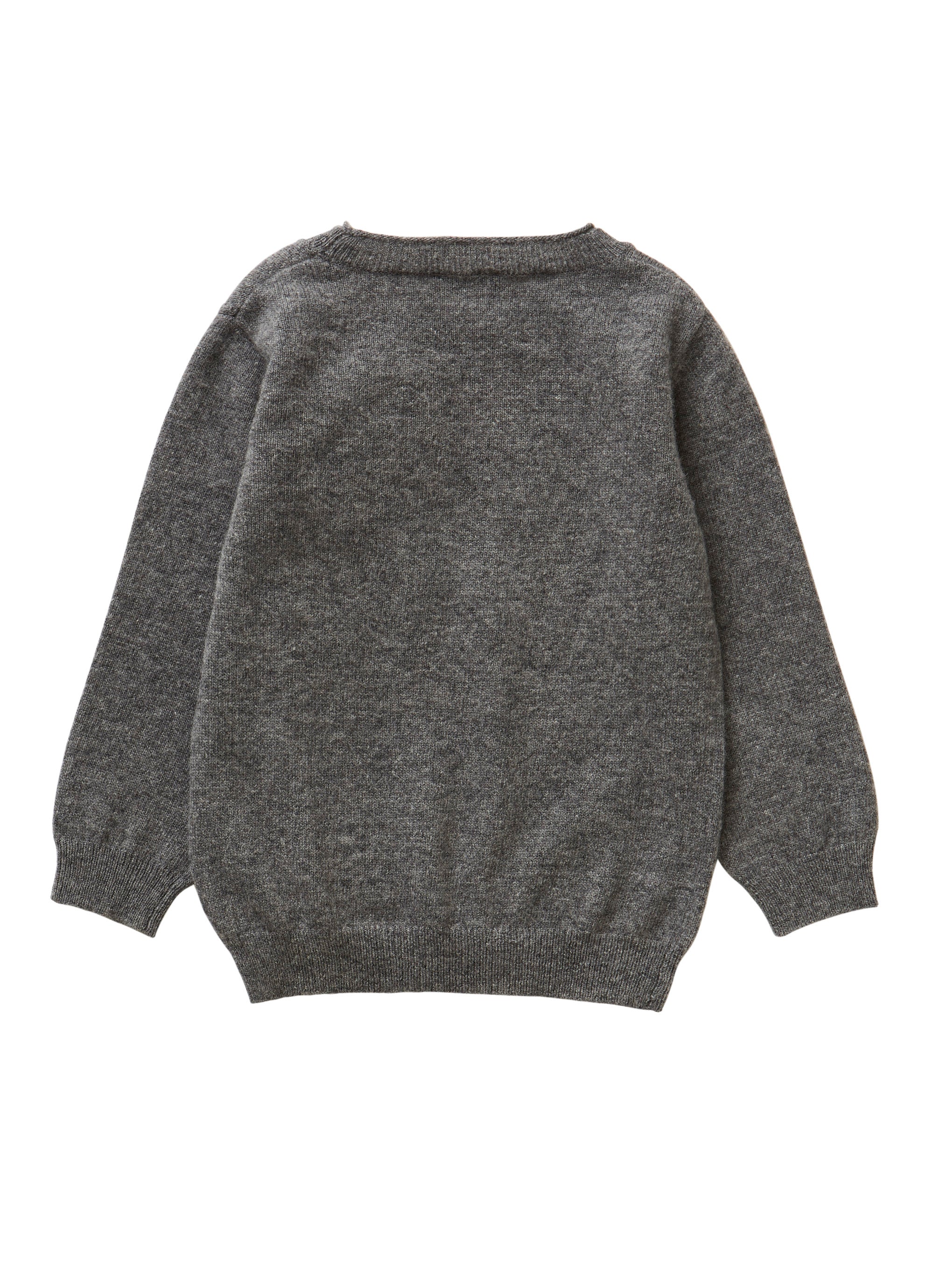 Grey sweater with geometric pattern