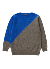 Blue sweater with grey insert