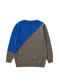 Blue Sweater With Grey Insert