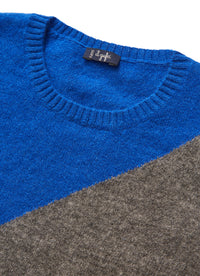Blue sweater with grey insert
