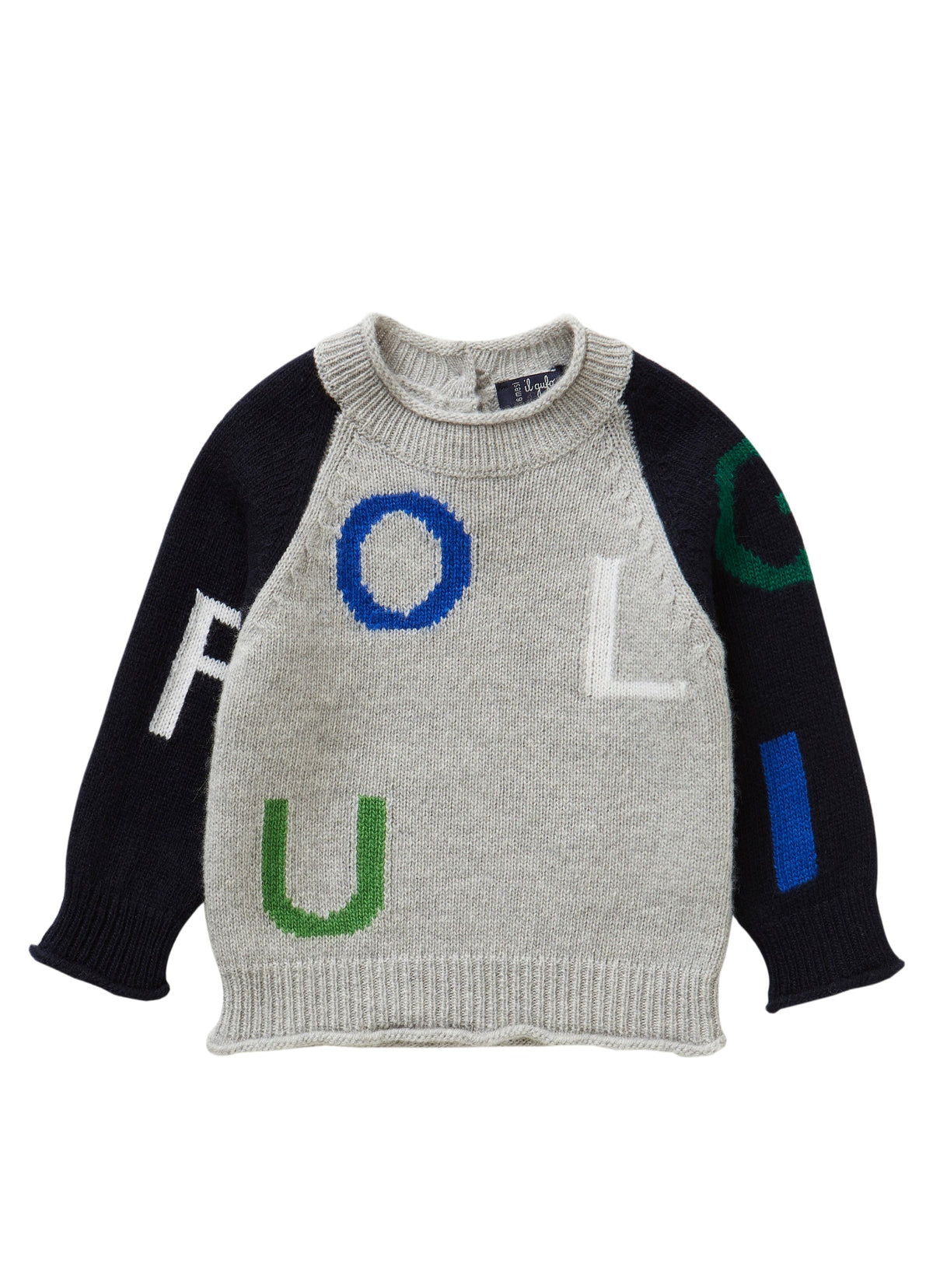 Grey Cardigan With Lettering