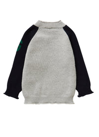 Grey cardigan with lettering