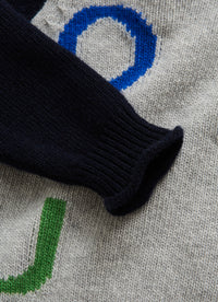 Grey cardigan with lettering