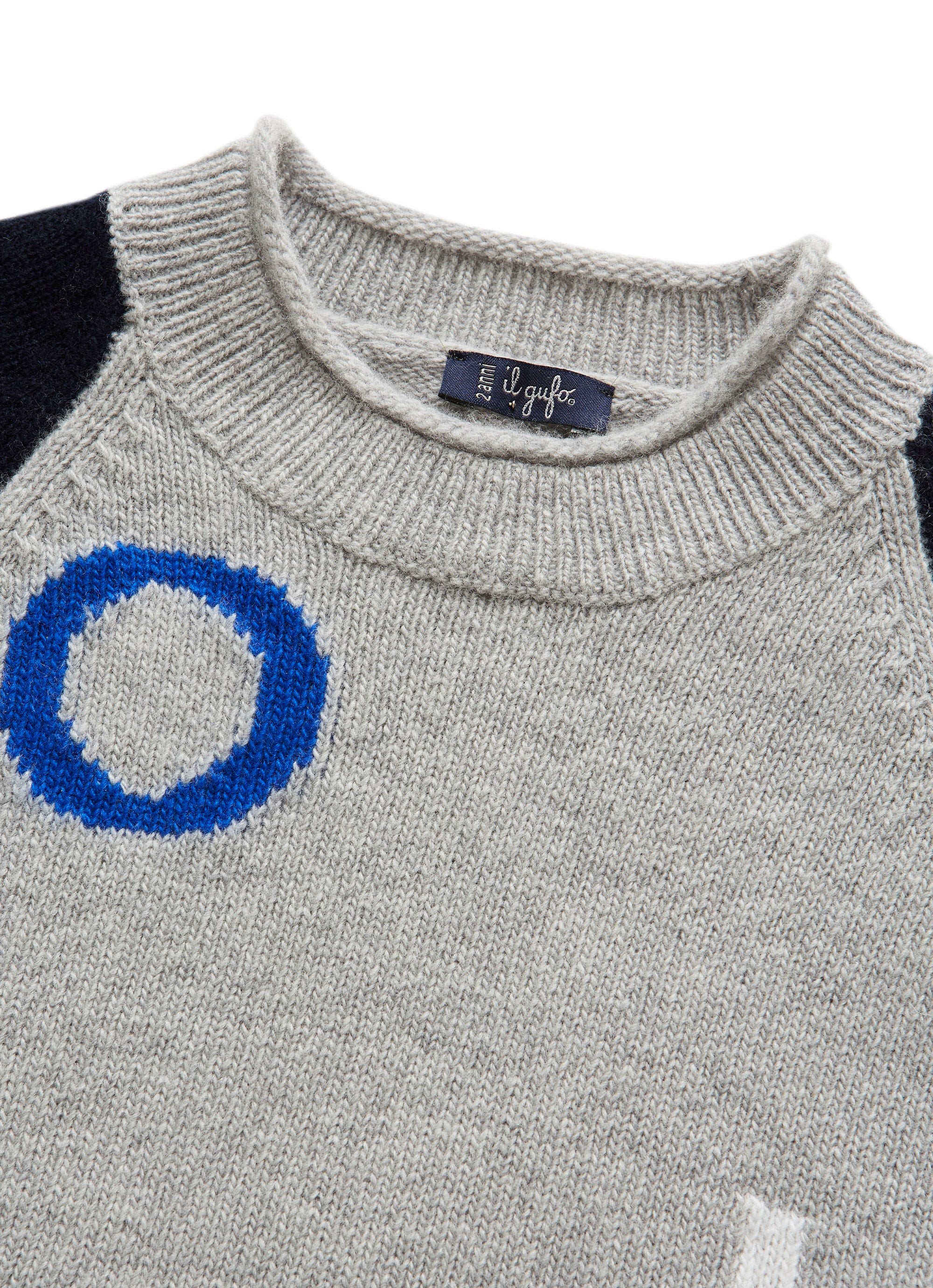 Grey cardigan with lettering