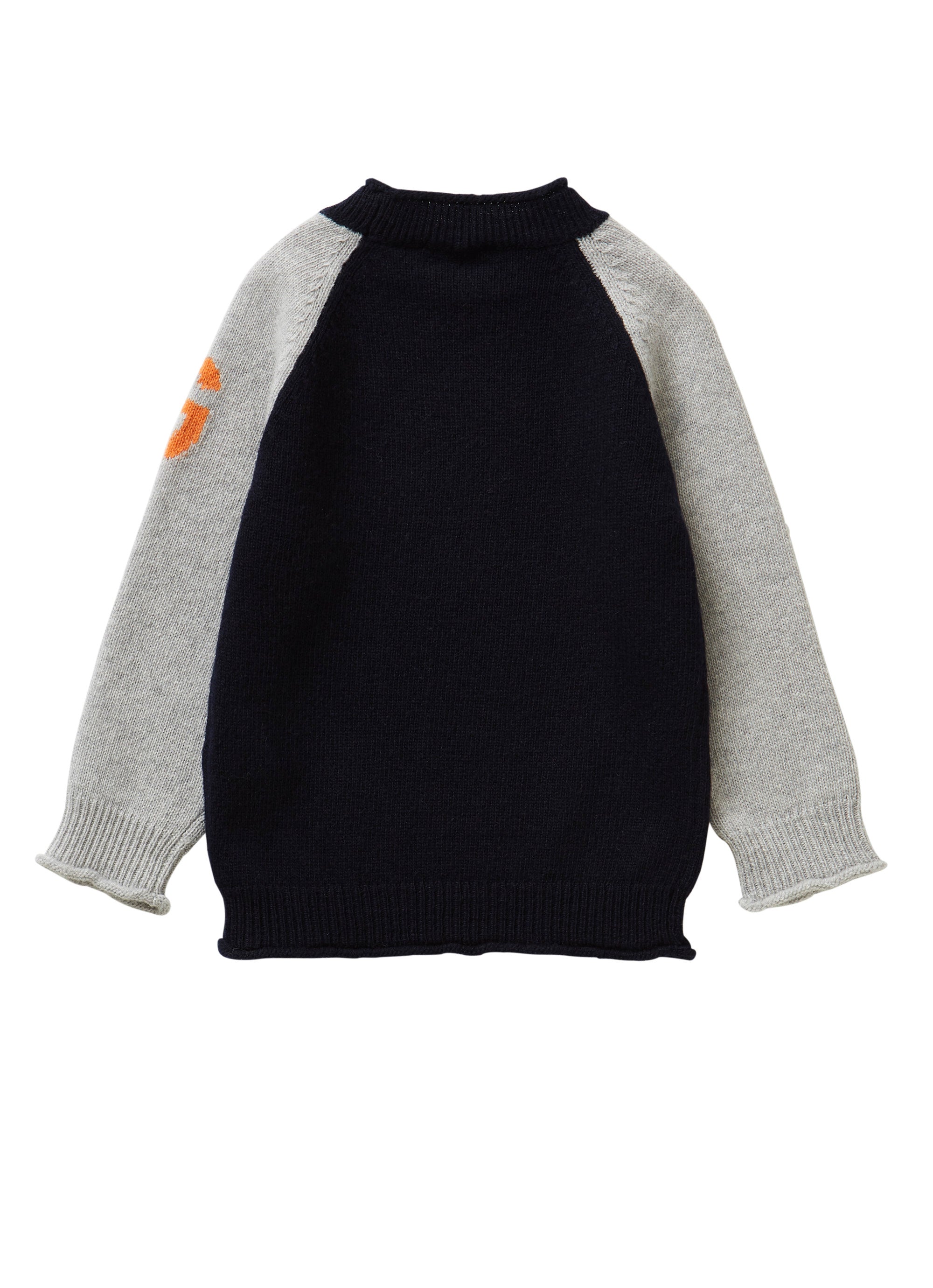Crew neck cardigan with lettering