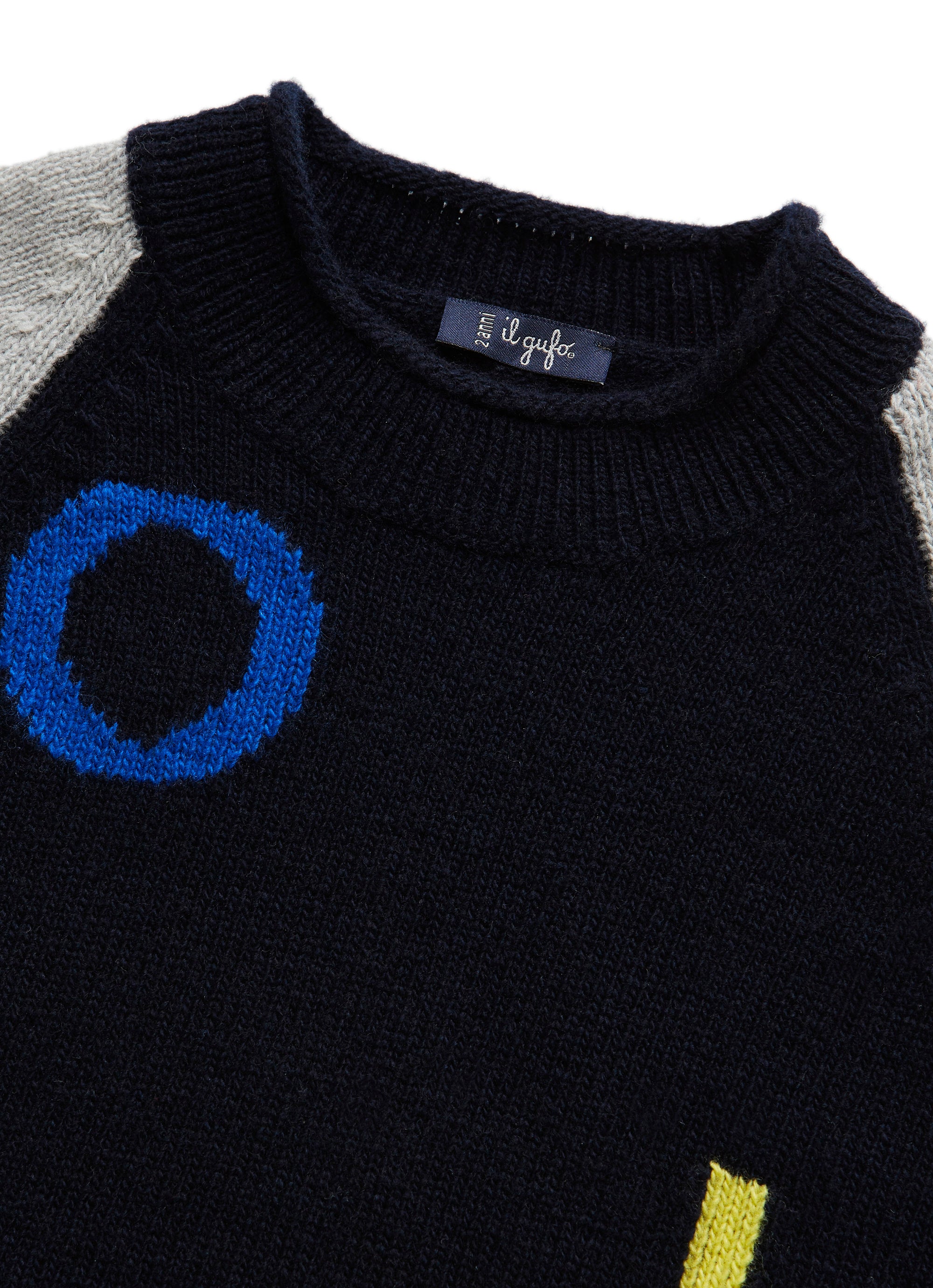 Crew neck cardigan with lettering