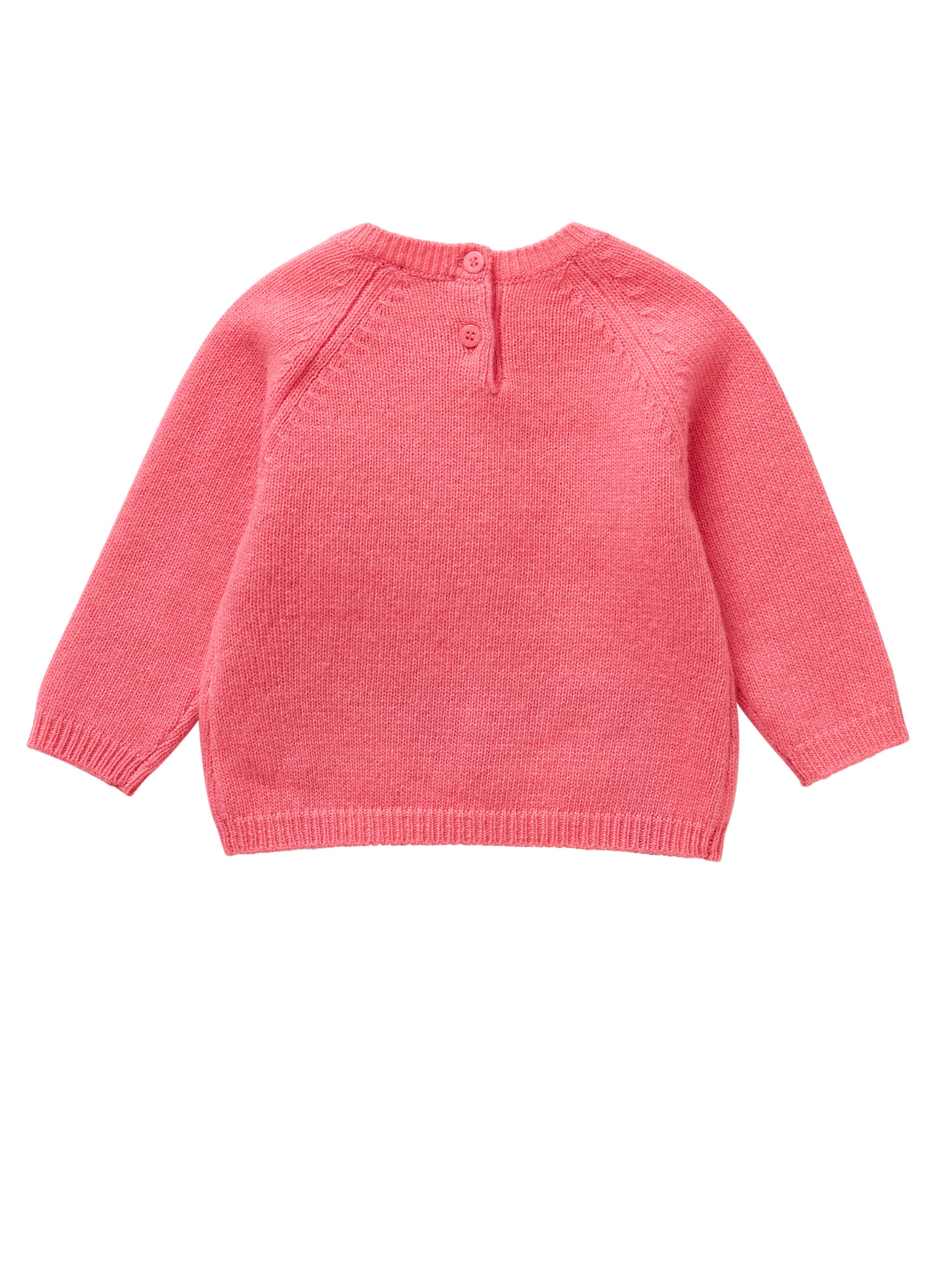 Shocking pink little sweater with penguin