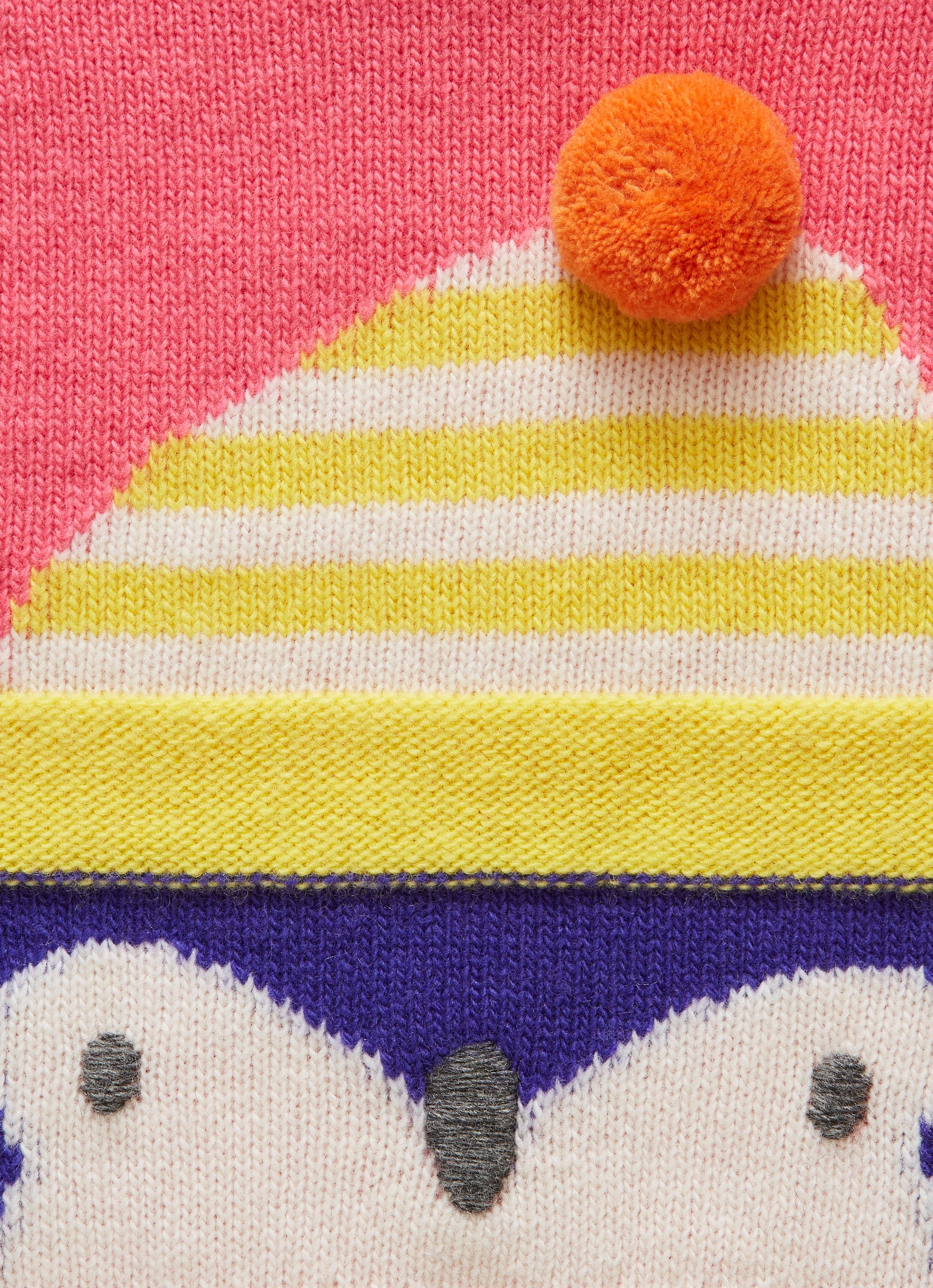 Shocking pink little sweater with penguin