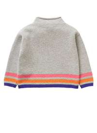 Grey sweater with pom-poms