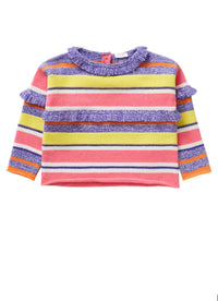 Multicoloured pullover with fringe feature