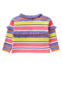 Multicoloured pullover with fringe feature
