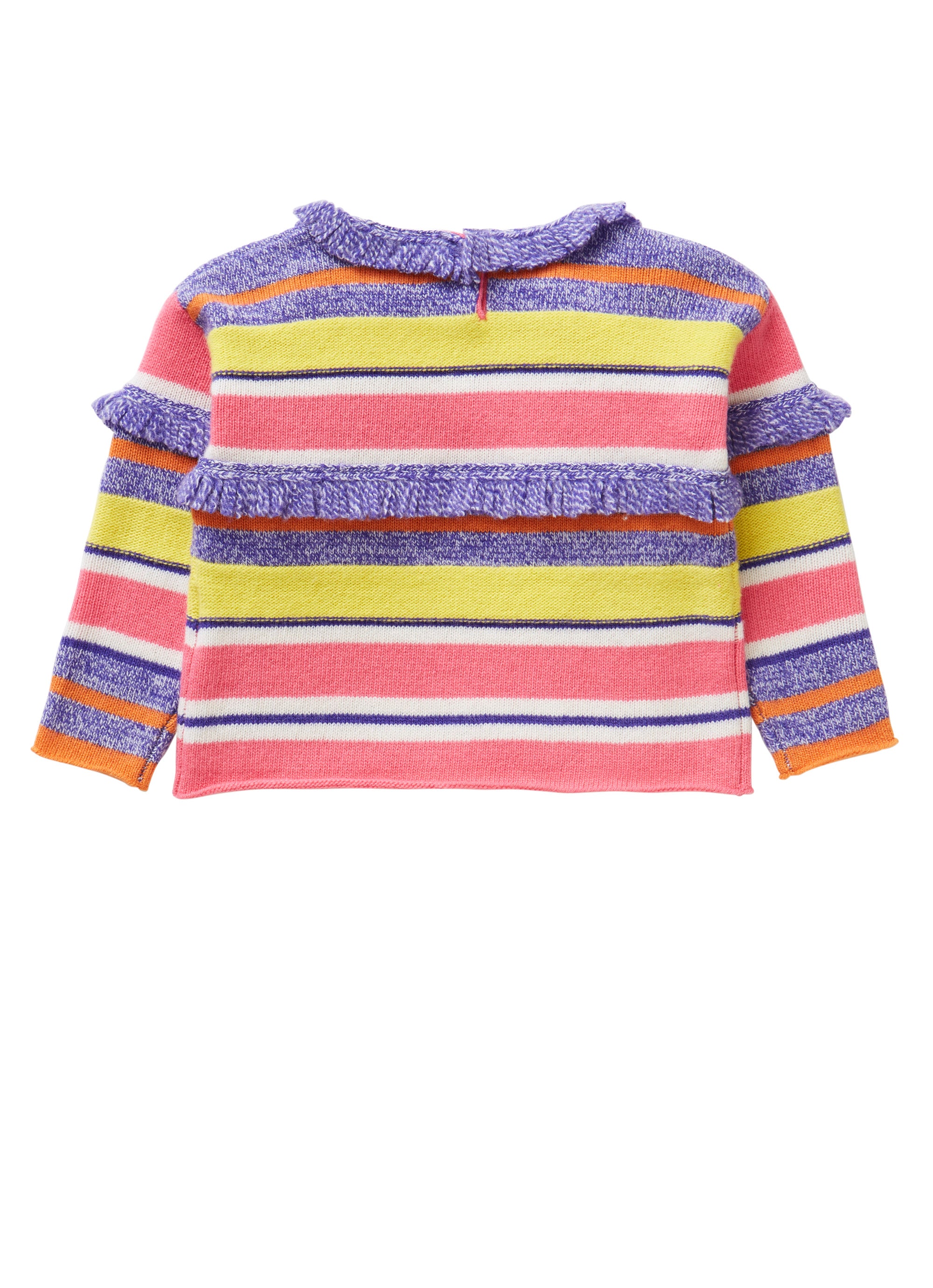 Multicoloured pullover with fringe feature