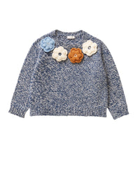 Tricot cardigan with flowers