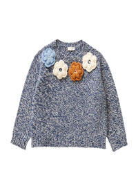 Tricot Cardigan With Flowers