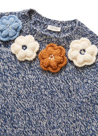 Tricot cardigan with flowers