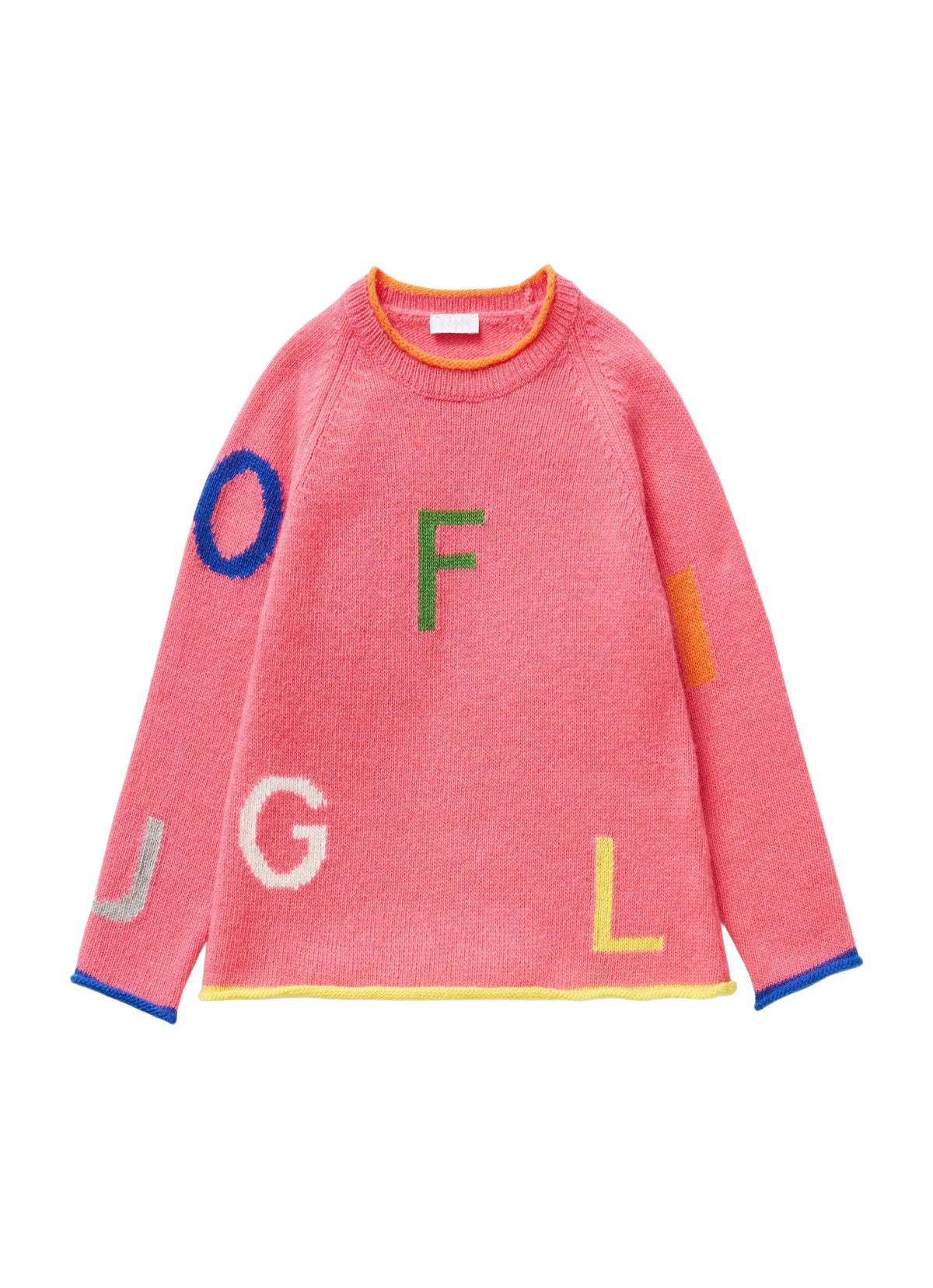 Shocking Pink Sweater With Lettering