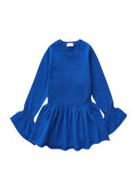 Royal Blue Cardigan With Ruffles
