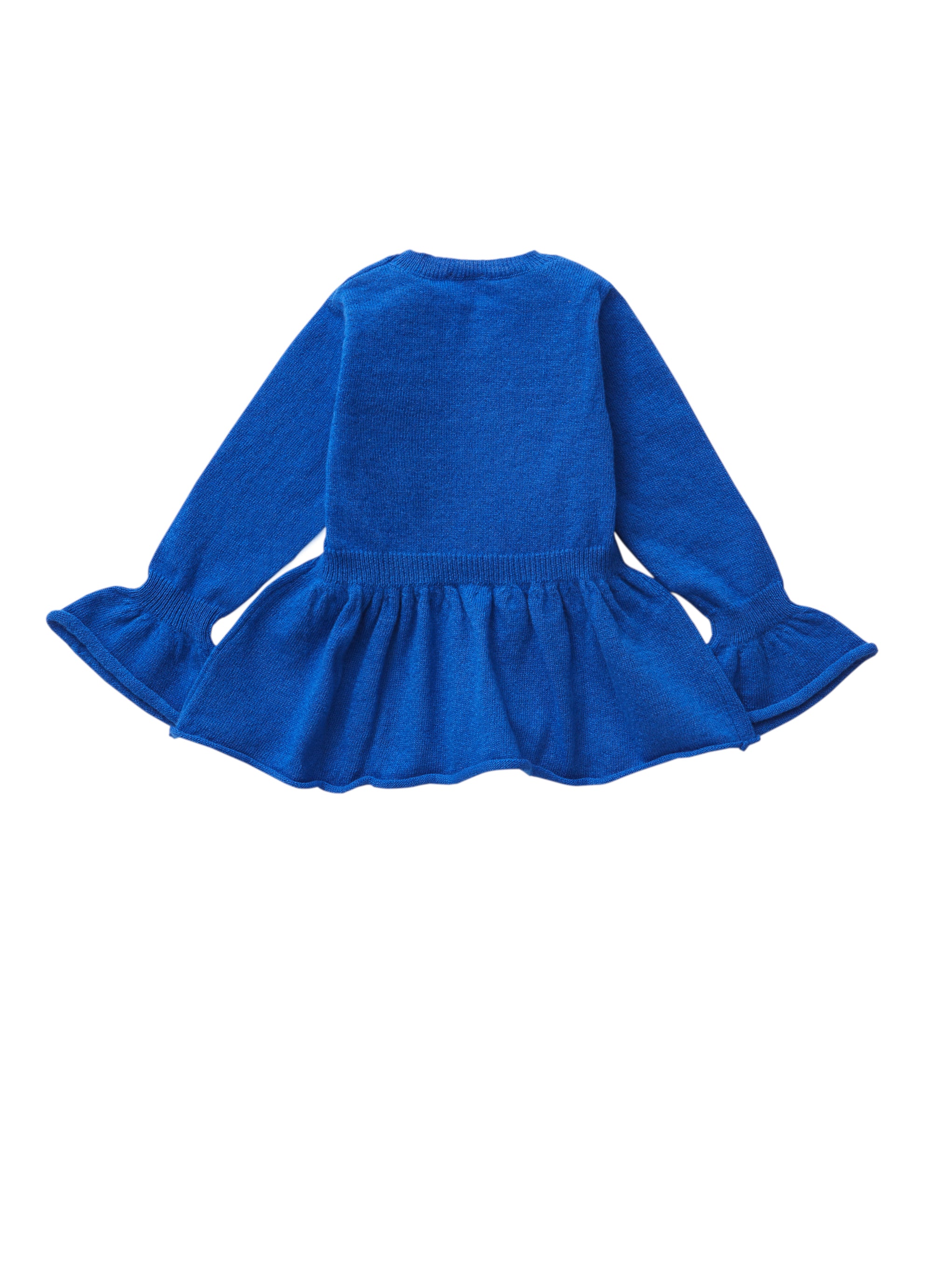 Royal blue cardigan with ruffles