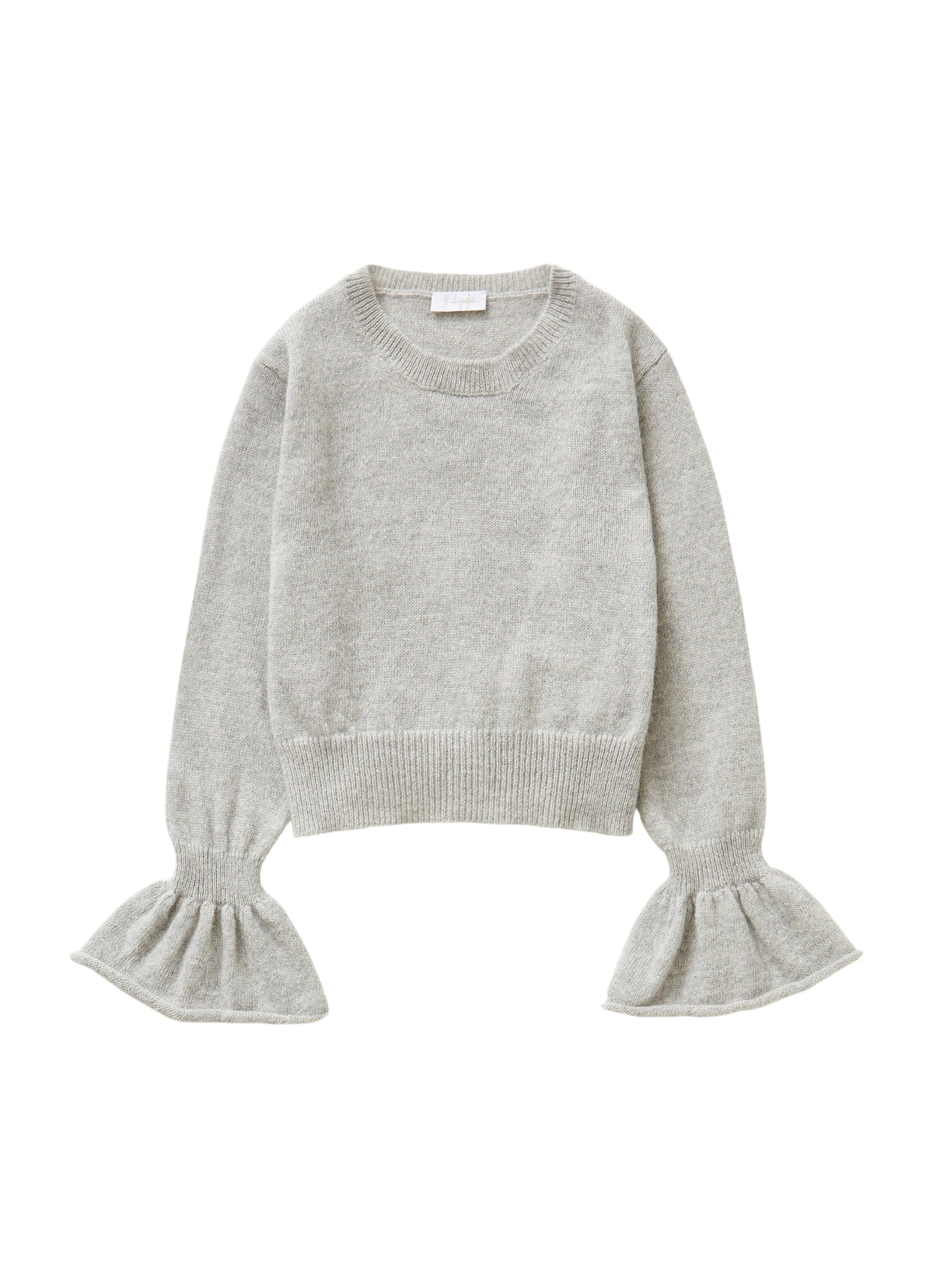 Crop Tricot Jumper With Tulip Sleeves