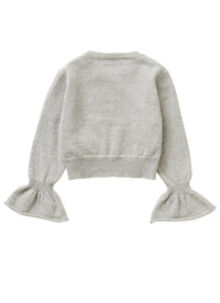 Crop tricot jumper with tulip sleeves