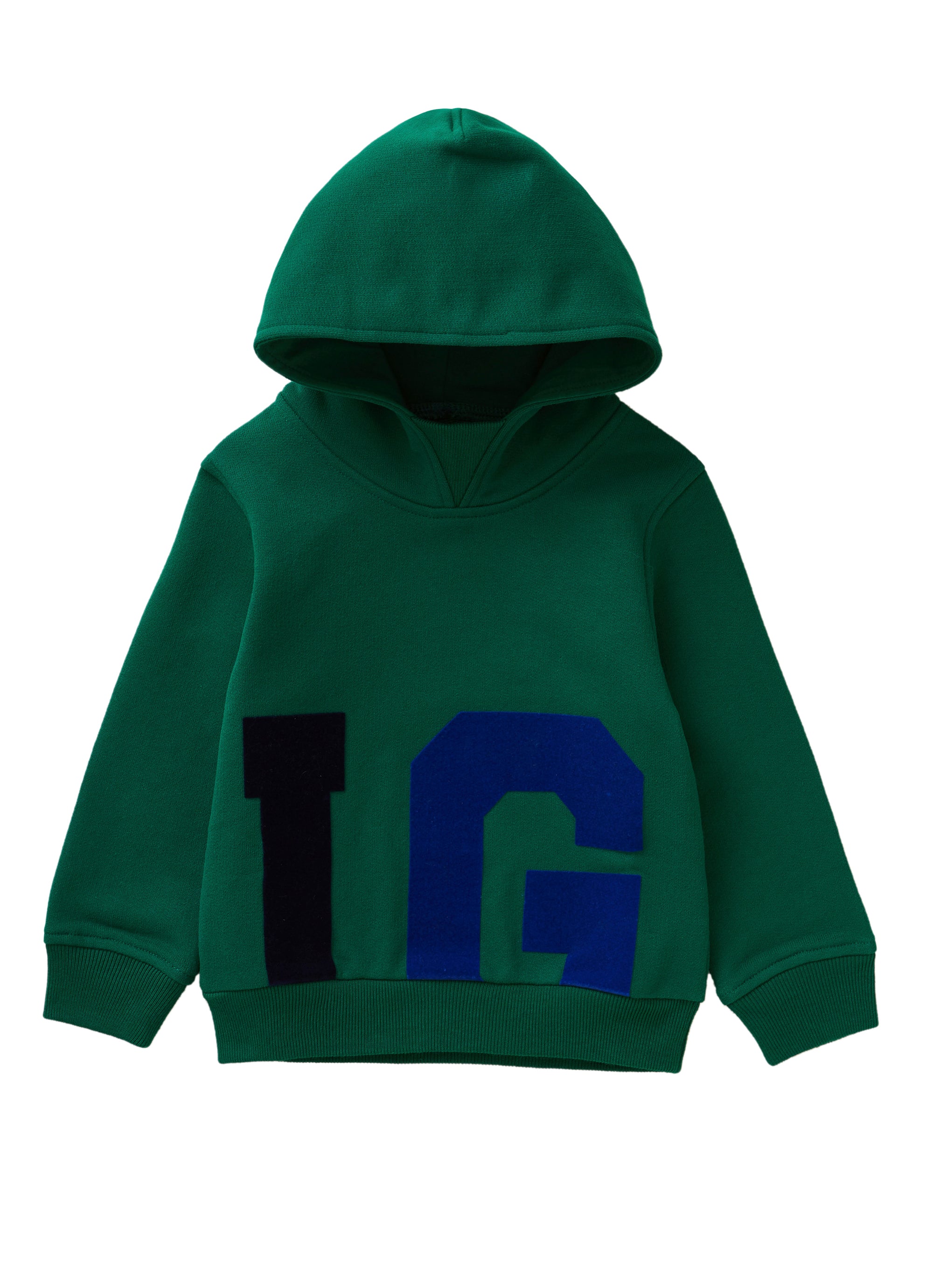 Sweatshirt with hood and lettering motif