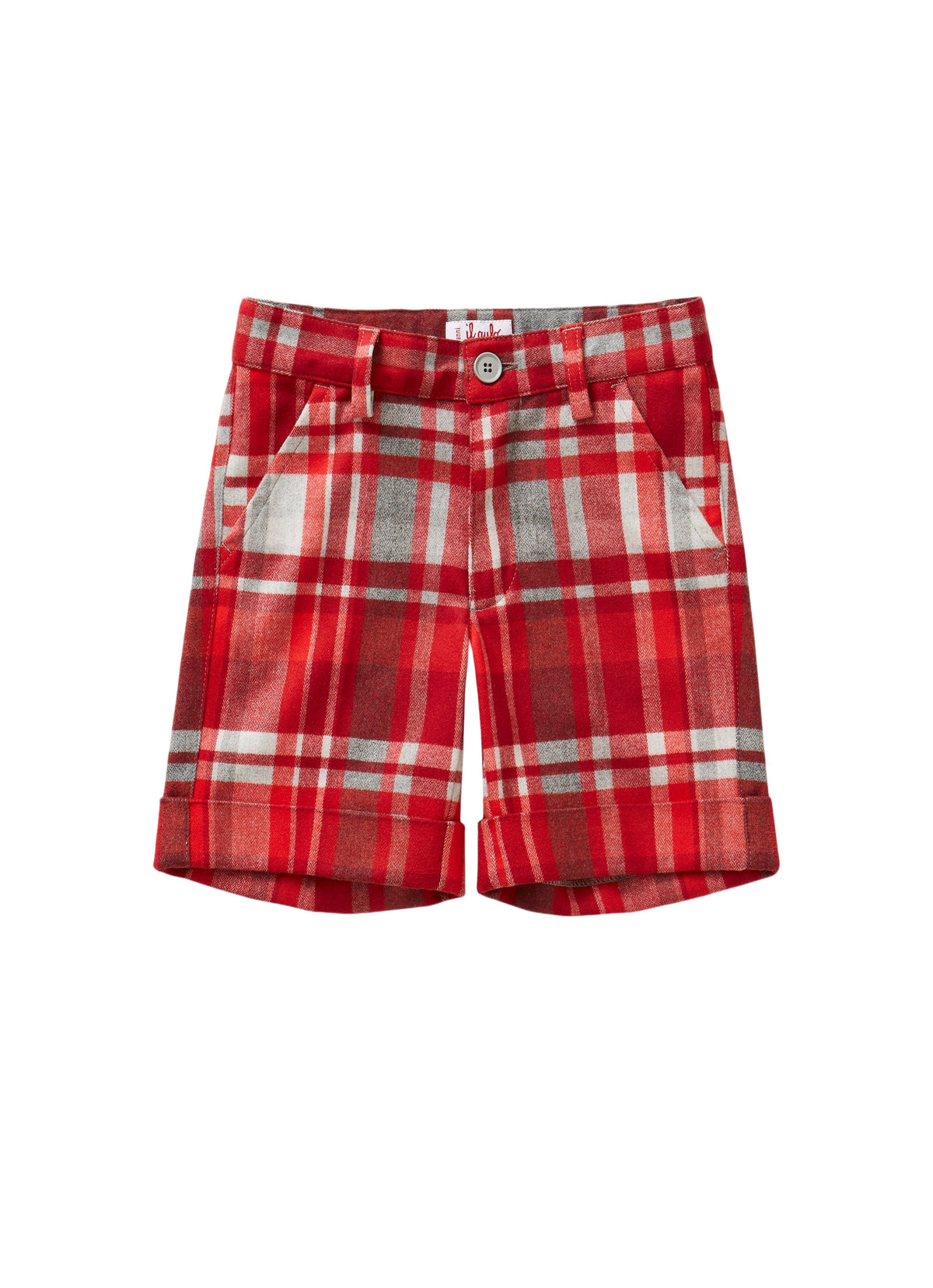 Red Check Technowool Bermuda Shorts