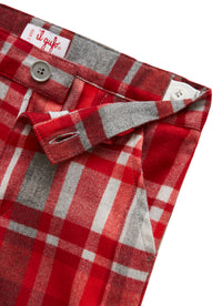 Red check technowool bermuda shorts