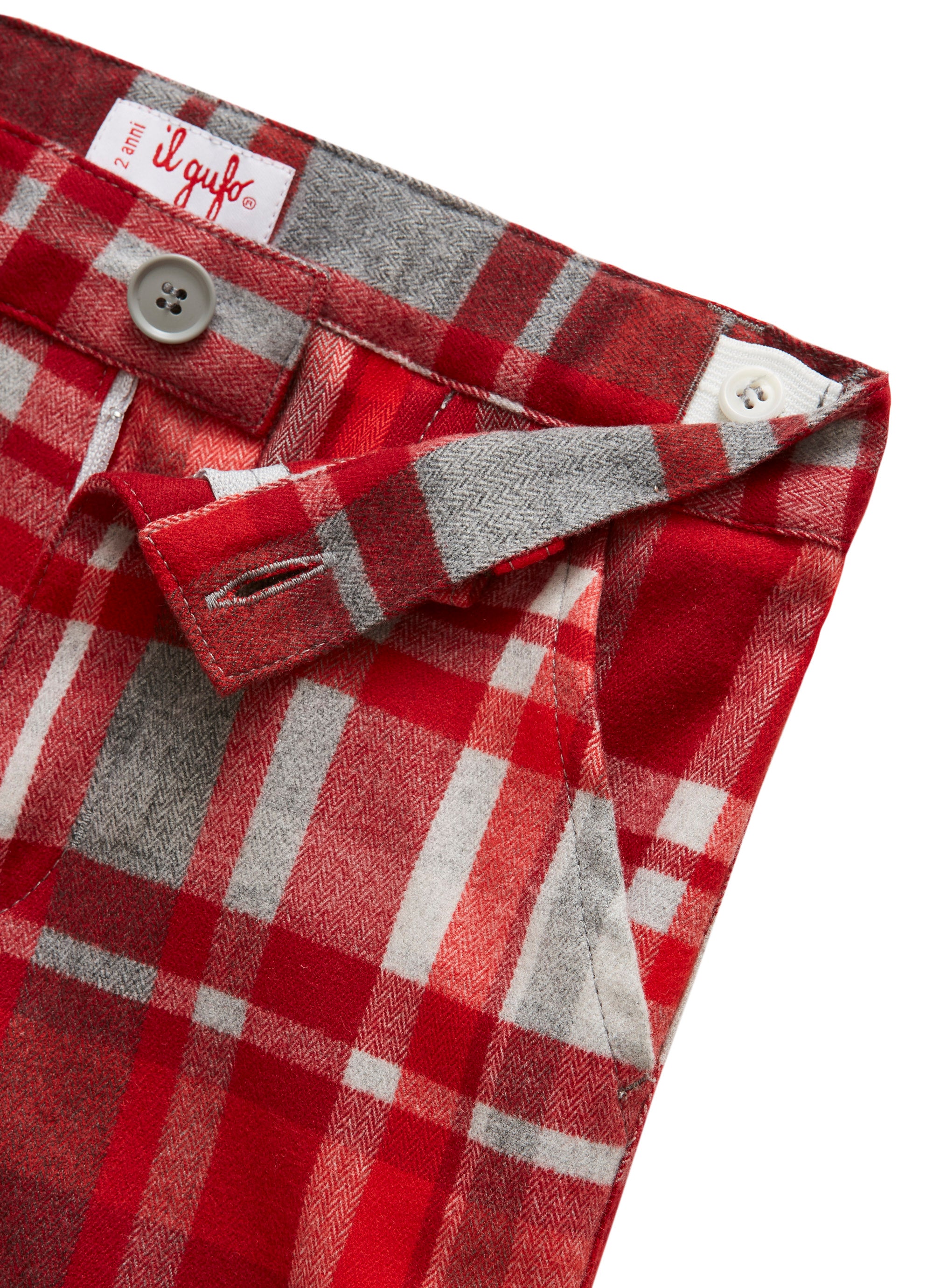 Red check technowool bermuda shorts