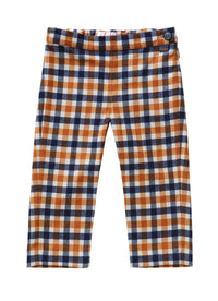 Check trousers - blue and beige