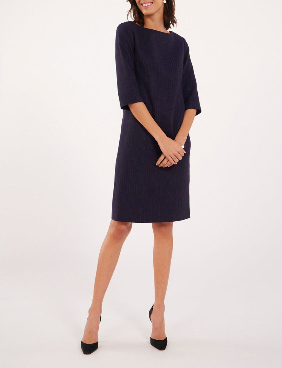 1qty RELIQUAT 90€ 0%  / Robe droite Justine en laine - Navy Blue