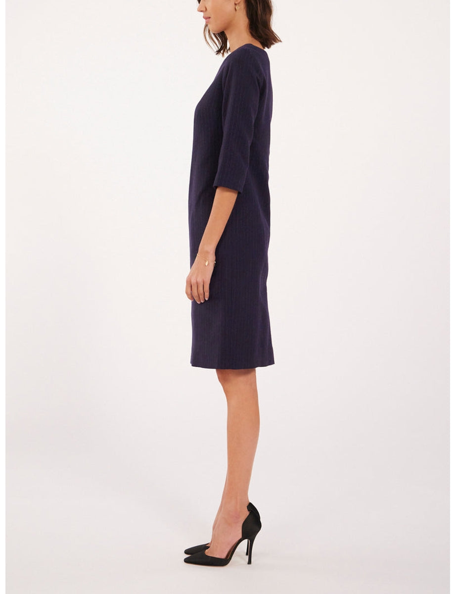 1qty RELIQUAT 90€ 0%  / Robe droite Justine en laine - Navy Blue