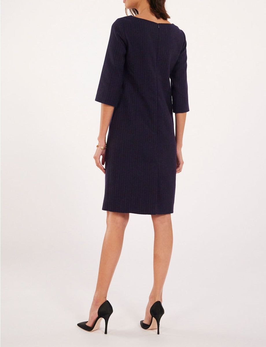 1qty RELIQUAT 90€ 0%  / Robe droite Justine en laine - Navy Blue