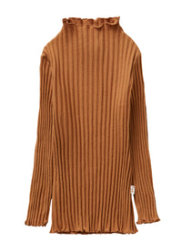 Rib-knit turtleneck - camel beige