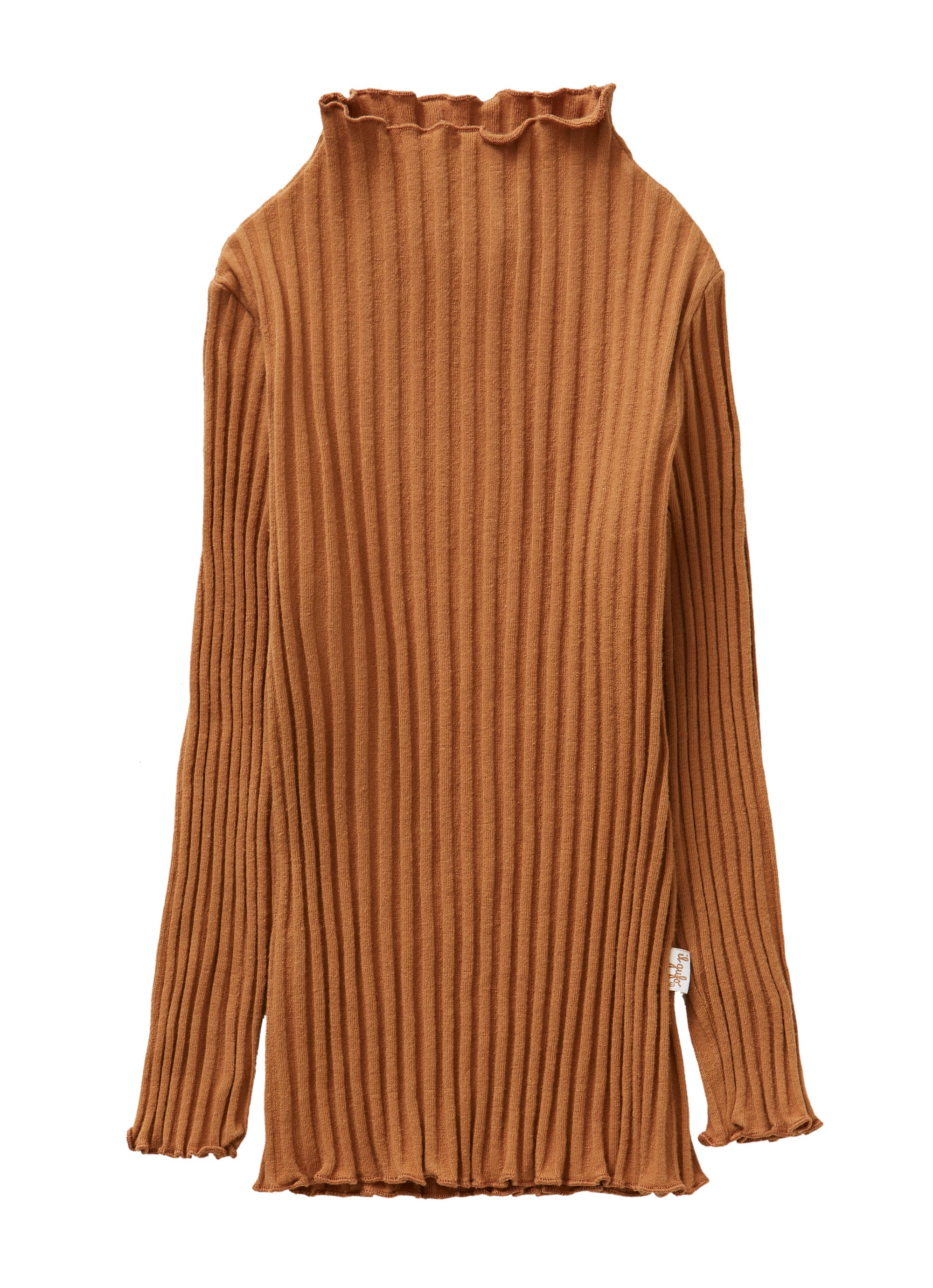 Rib-knit turtleneck - camel beige